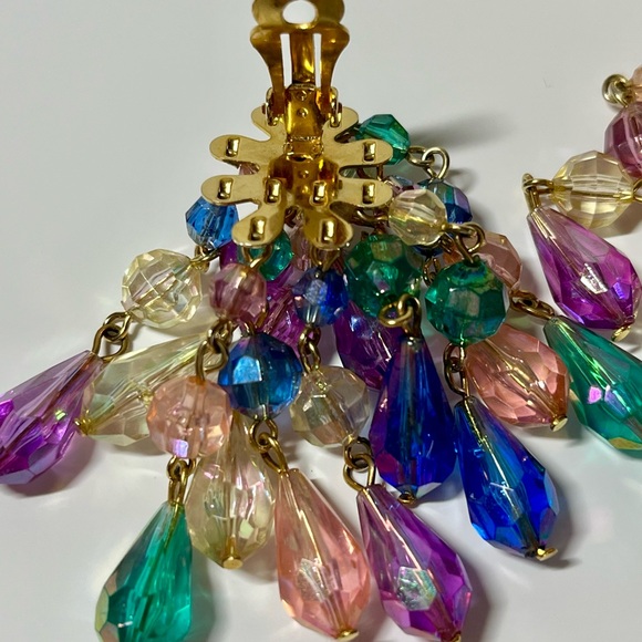 Multicolor Beaded Chandelier Earrings - Picture 7 of 12